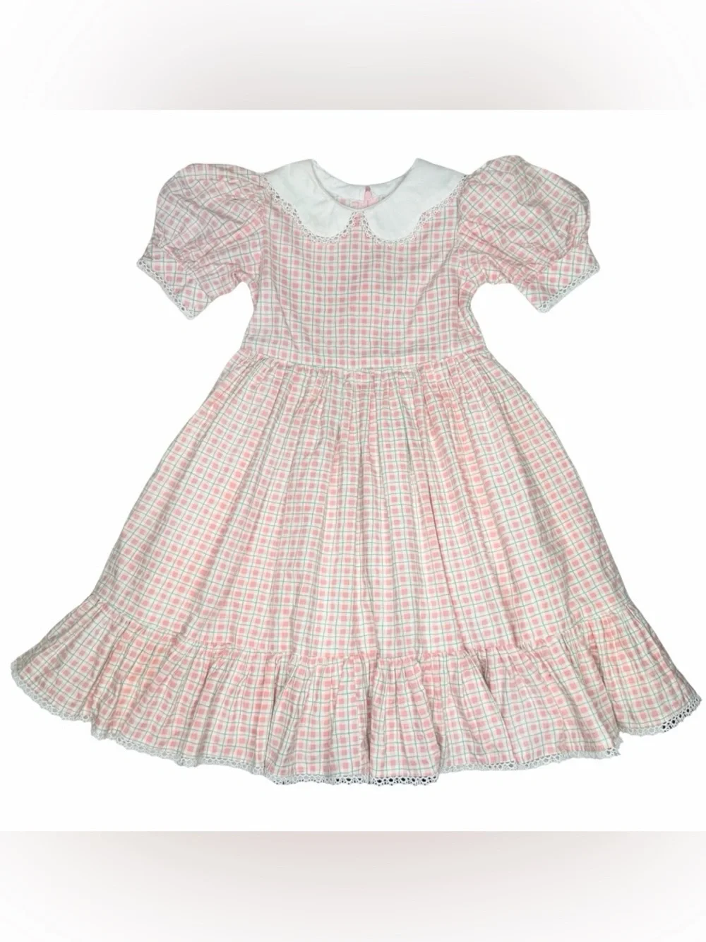 Vintage‎ Handmade Puff Sleeve Peter Pan Collar Dress